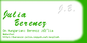 julia berencz business card